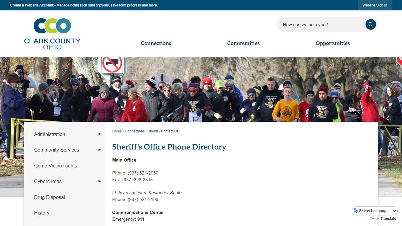 Sheriff's Office Phone Directory - Clark County, Ohio